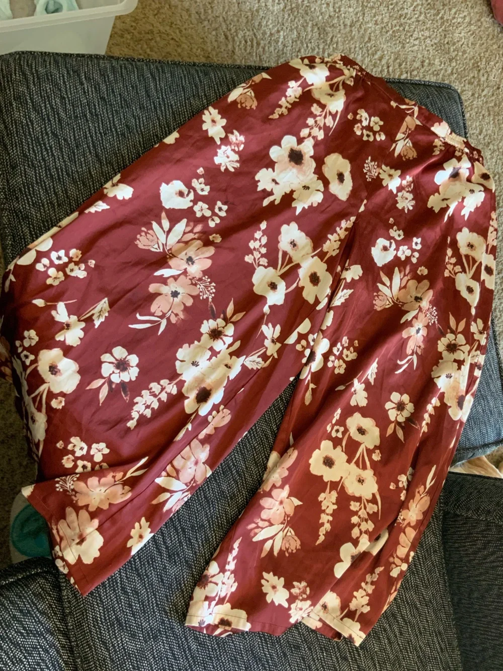 Girls' Floral Matching Set in Burgundy - Mia Joy